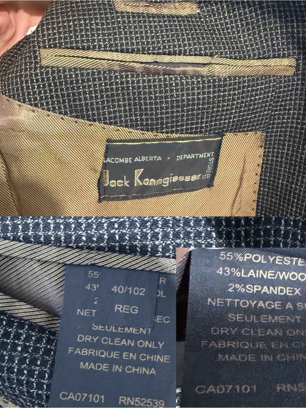Vintage Jack Keengassen Wool Blend Sport Coat Blazer 40R - Picture 6 of 6